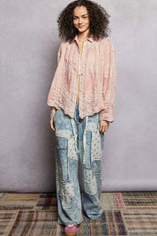 POL Embroidery Button Down Long Sleeve Shirt on Simply Obsessed