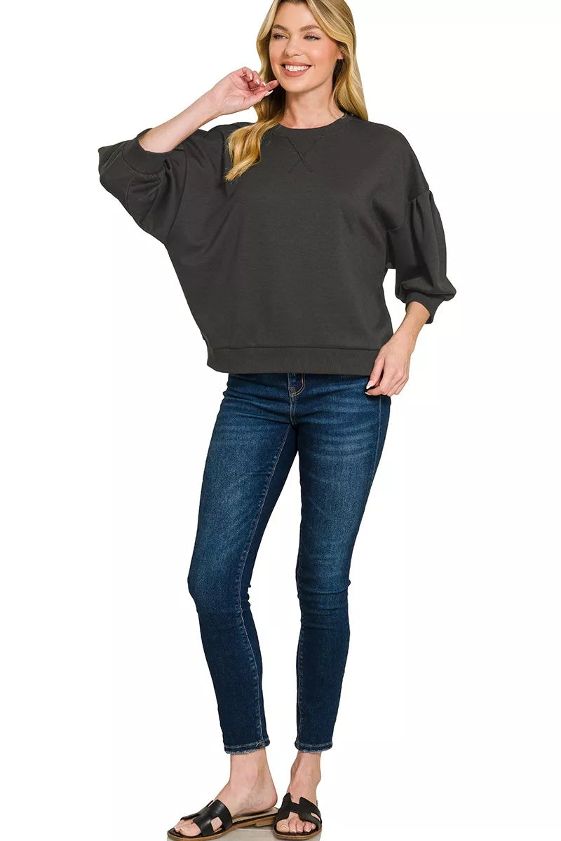 ZENANA Scuba Dolman Sleeve Sweatshirt on Simply Obsessed