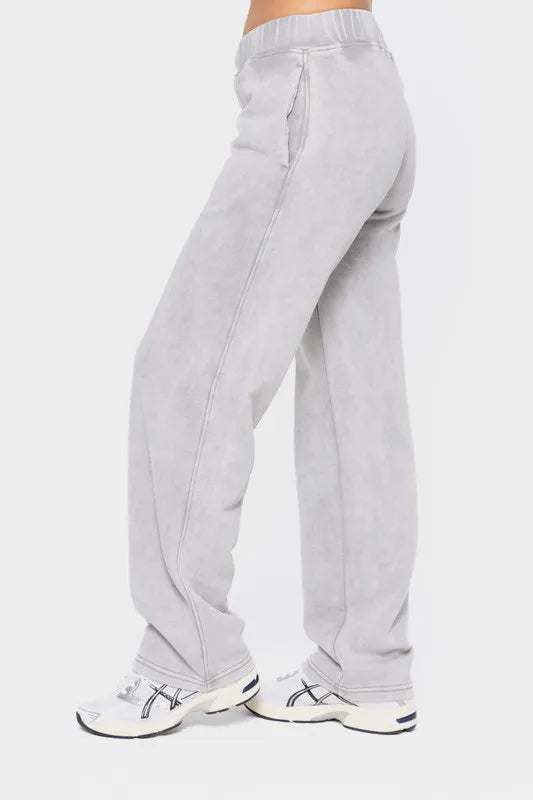 MONO B Elastic Waist Fleece Pants with Pockets **FALL DEBUT SALE** on Simply Obsessed