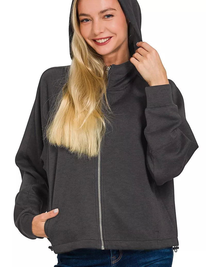 ZENANA Soft Scuba Full Zip Hoodie Jacket on Simply Obsessed