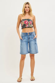RISEN 2-Button Slouchy Jorts with Pockets on Simply Obsessed