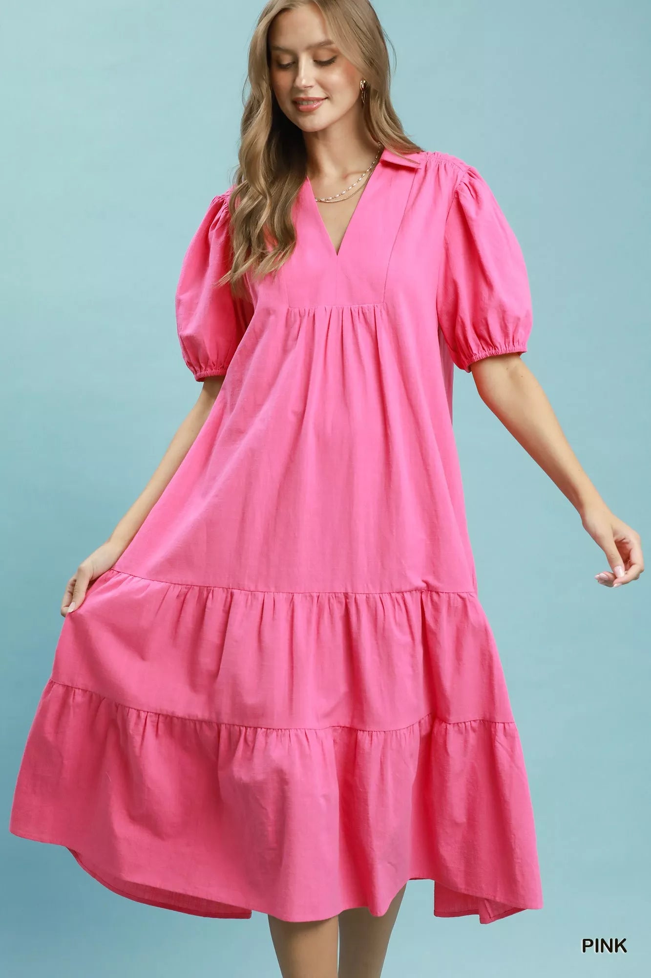 UMGEE Solid Tiered Midi Dress on Simply Obsessed