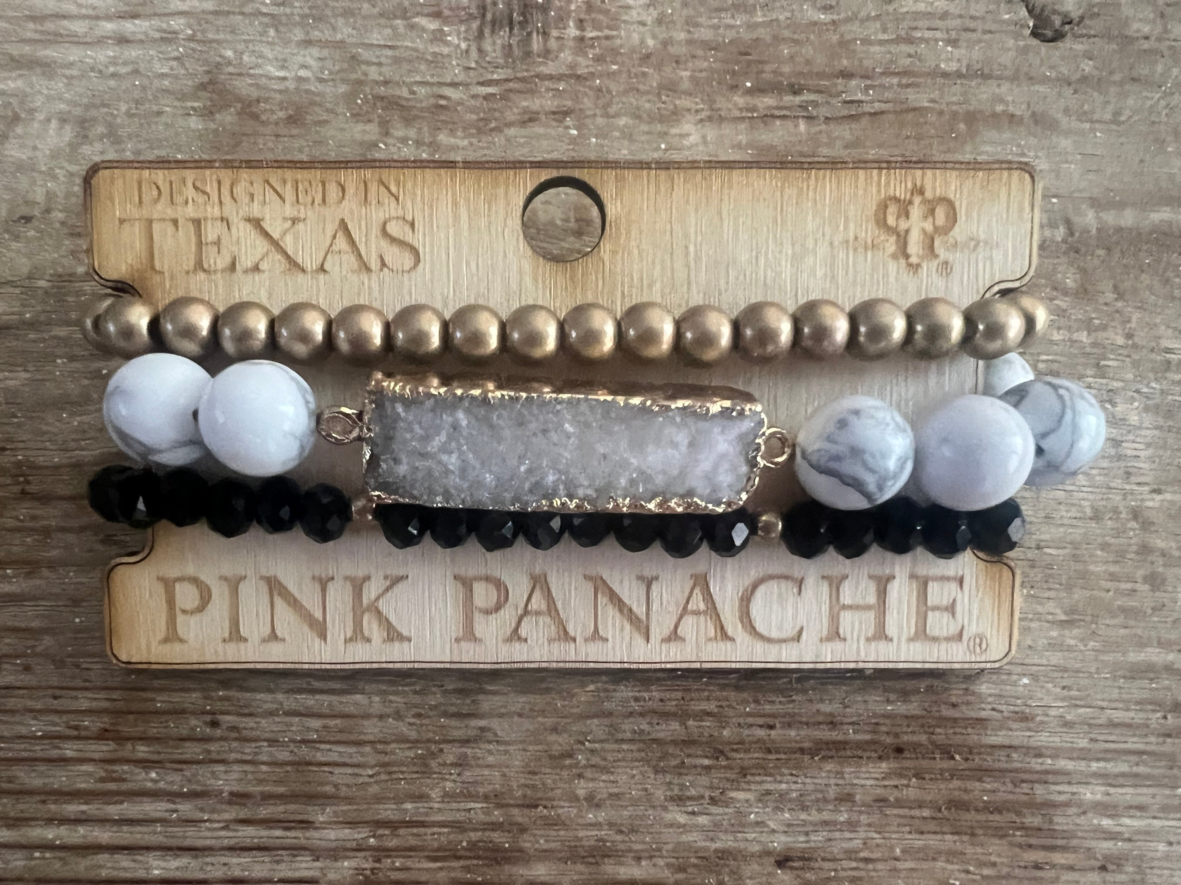 #106 One of a Kind Marble Beaded Druzy Stack on Simply Obsessed