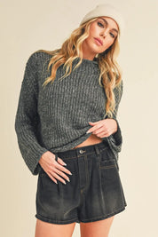 Aemi + Co Mock Neck Long Sleeve Sweater on Simply Obsessed