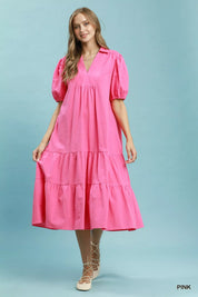 UMGEE Solid Tiered Midi Dress on Simply Obsessed