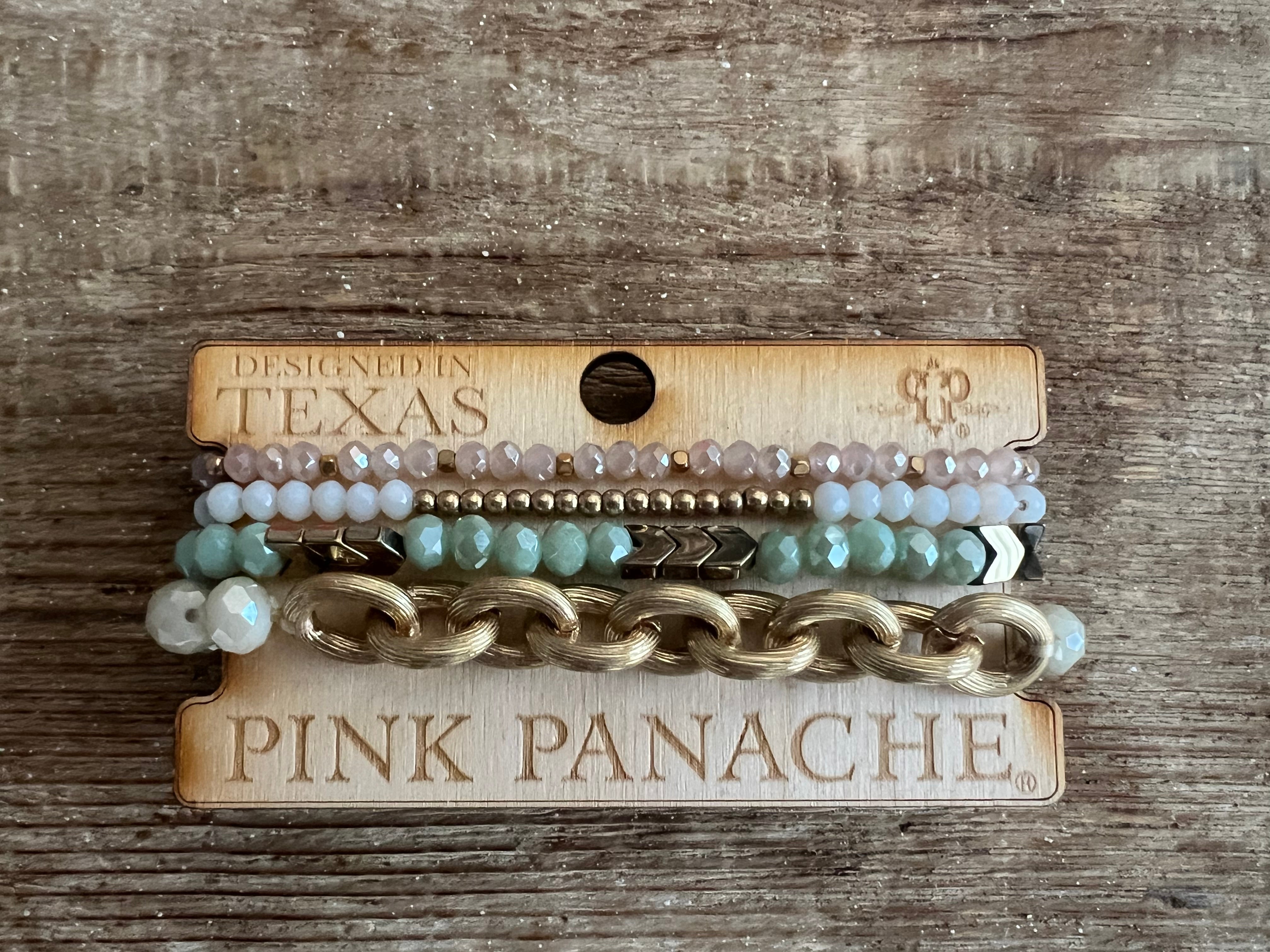 #110 One of a Kind Gold Chain Beaded Stack on Simply Obsessed