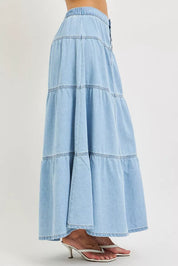 RISEN High Rise Ruffle Long Skirts on Simply Obsessed