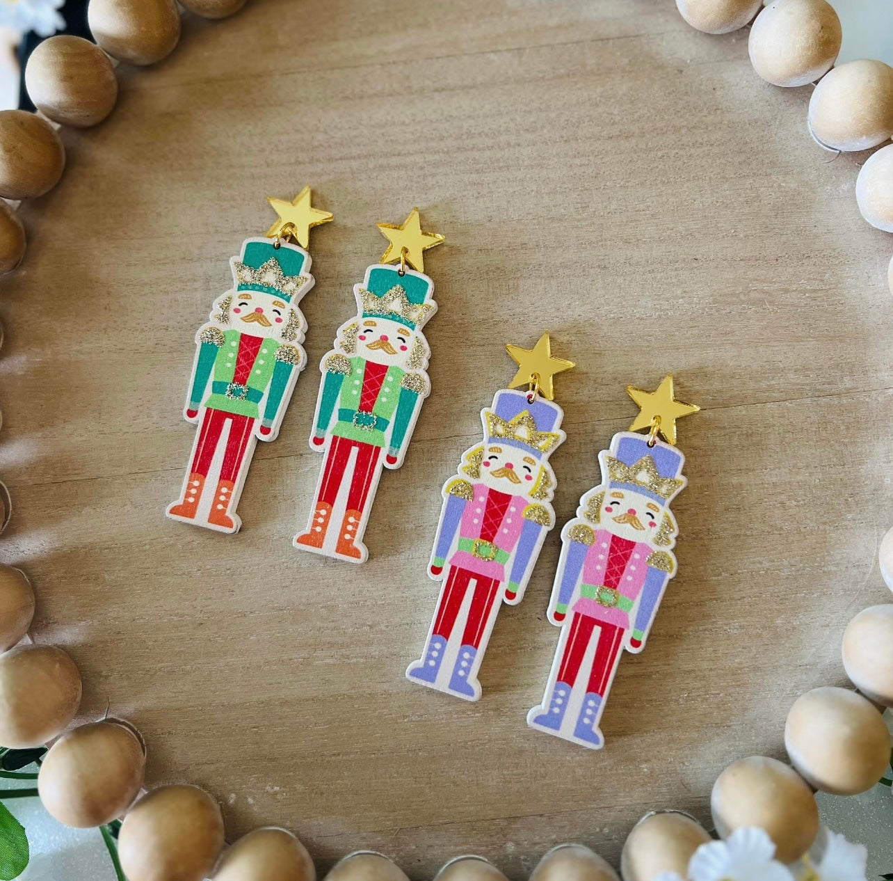 DIXIE ROSE Glitter Nutcracker Earrings