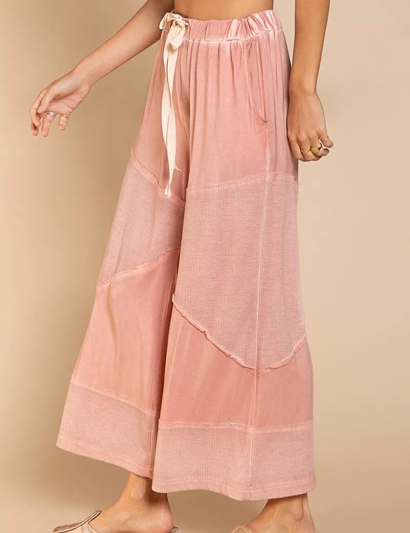 POL Elastic Waistband Wide Leg Pants with Drawstring on Simply Obsessed