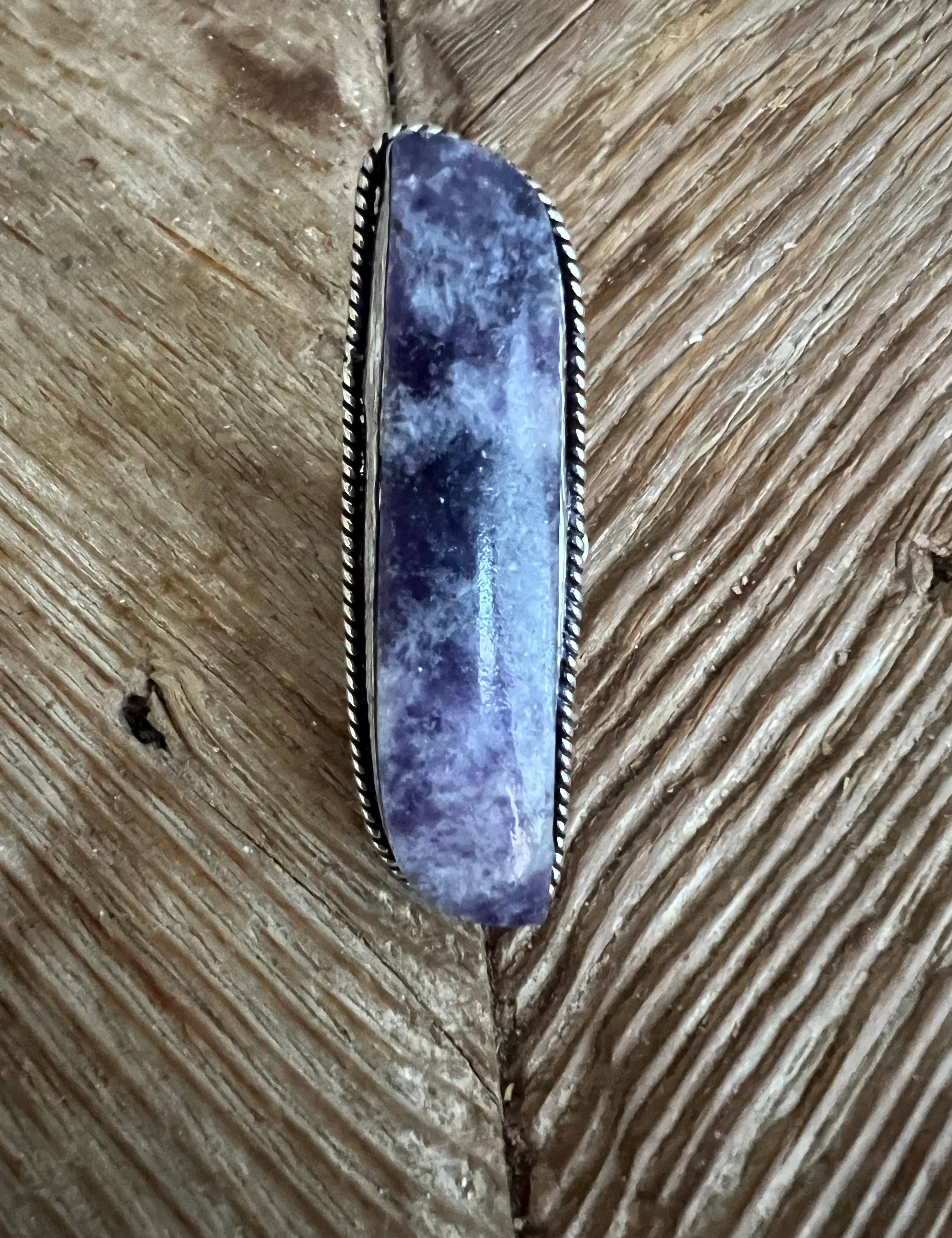 #12 One of a Kind Lepidolite Turkish Silver Ring (Size 6) on Simply Obsessed