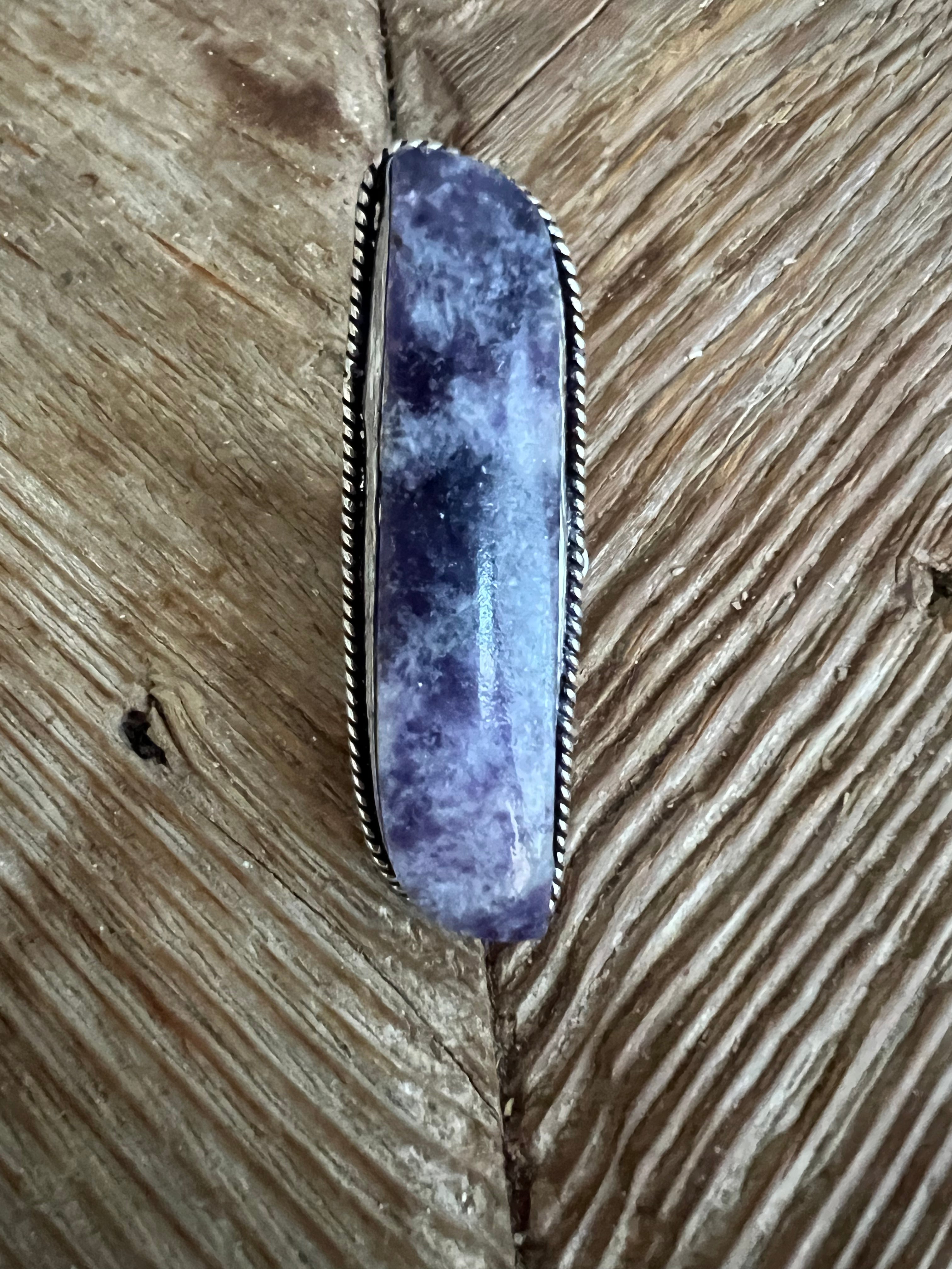 #12 One of a Kind Lepidolite Turkish Silver Ring (Size 6) on Simply Obsessed
