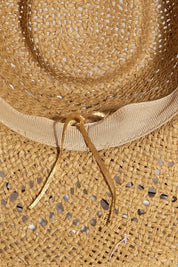 LA FINDS Turquoise and Shell Star Beads Strap Western Straw Hat on Simply Obsessed