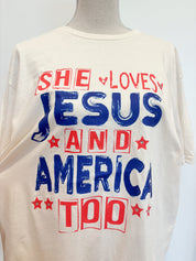 T-SHIRT JUNKIE She Loves Jesus + America on Simply Obsessed