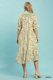 Umgee Print Tiered Midi Dress on Simply Obsessed