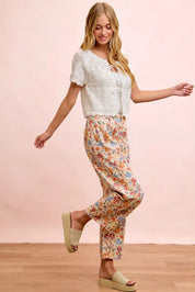 BIBI Washed Floral Printed Twill Barrel Pants **FALL DEBUT SALE** on Simply Obsessed