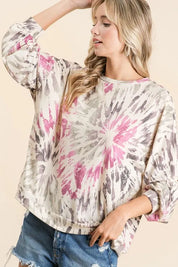 BIBI Tie Dye Print Terry Pull Over on Simply Obsessed