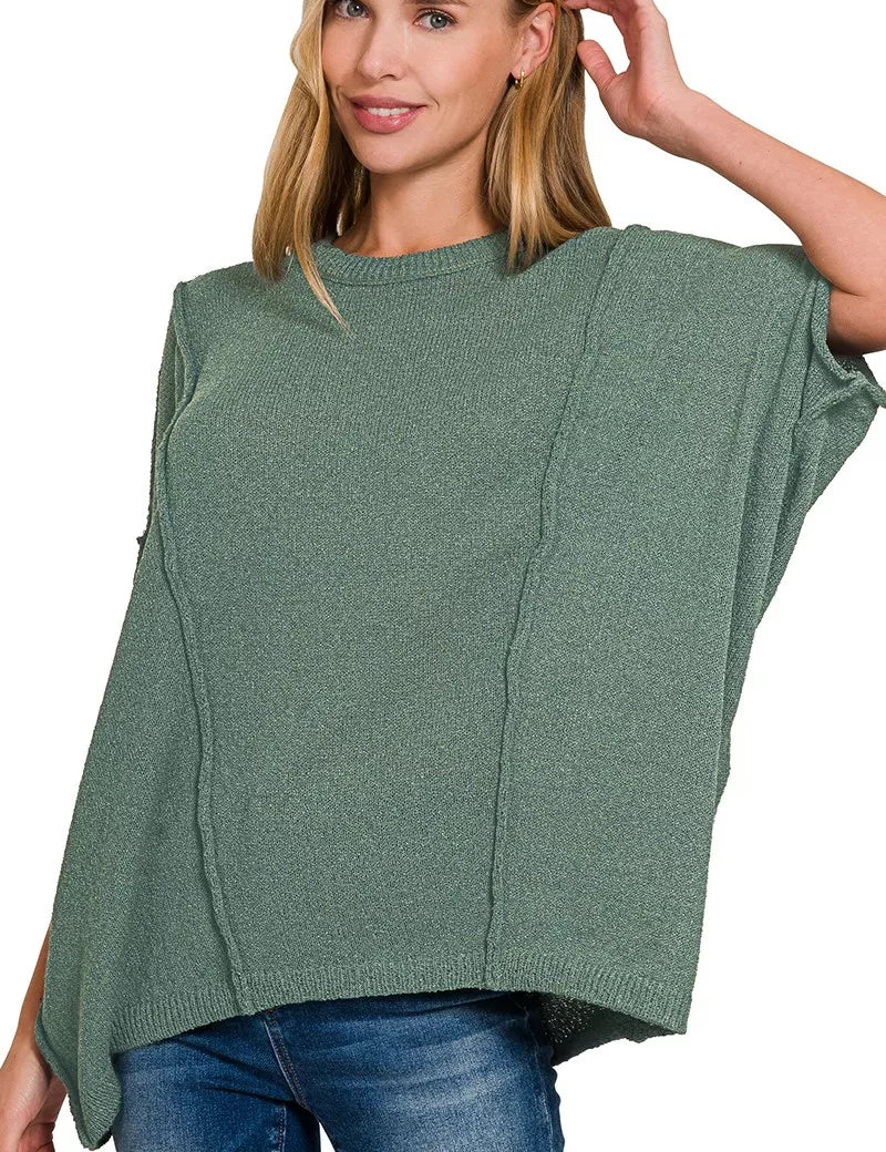 Zenana Drop Shoulder Short Sleeve Knit Top on Simply Obsessed