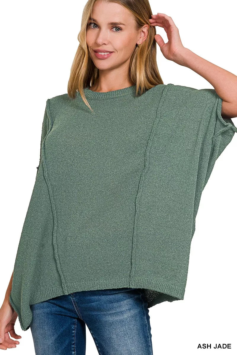 Zenana Drop Shoulder Short Sleeve Knit Top on Simply Obsessed