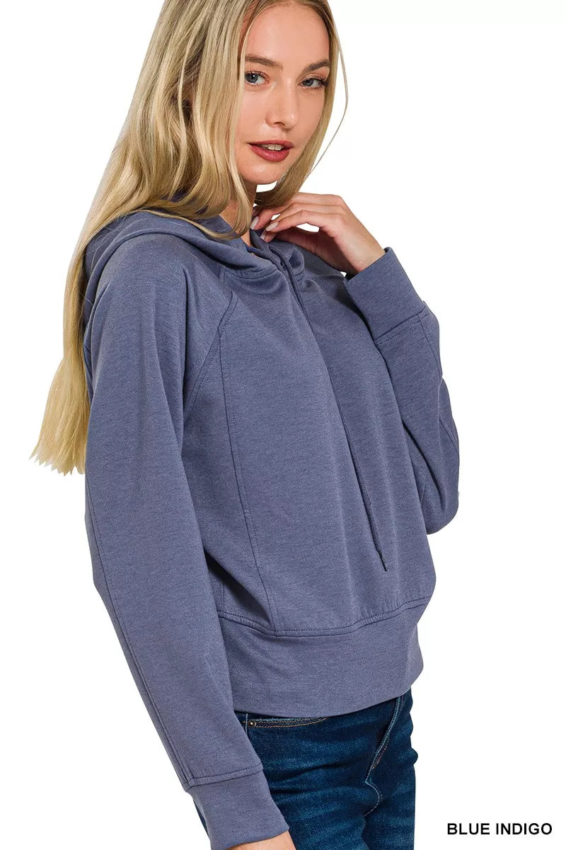 ZENANA Drawstring Scuba Hoodie on Simply Obsessed