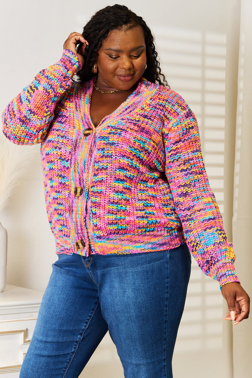 ANGEL WINGS Woven Right V-Neck Long Sleeve Cardigan. **FALL DEBUT SALE** on Simply Obsessed