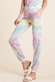 BiBi Tie Dye French Terry Casual Pants on Simply Obsessed