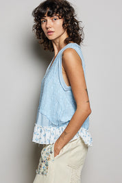 POL Floral Print V-Neck Textured Tank **SALE** on Simply Obsessed