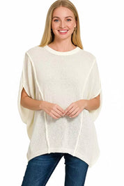 Zenana Drop Shoulder Short Sleeve Knit Top on Simply Obsessed