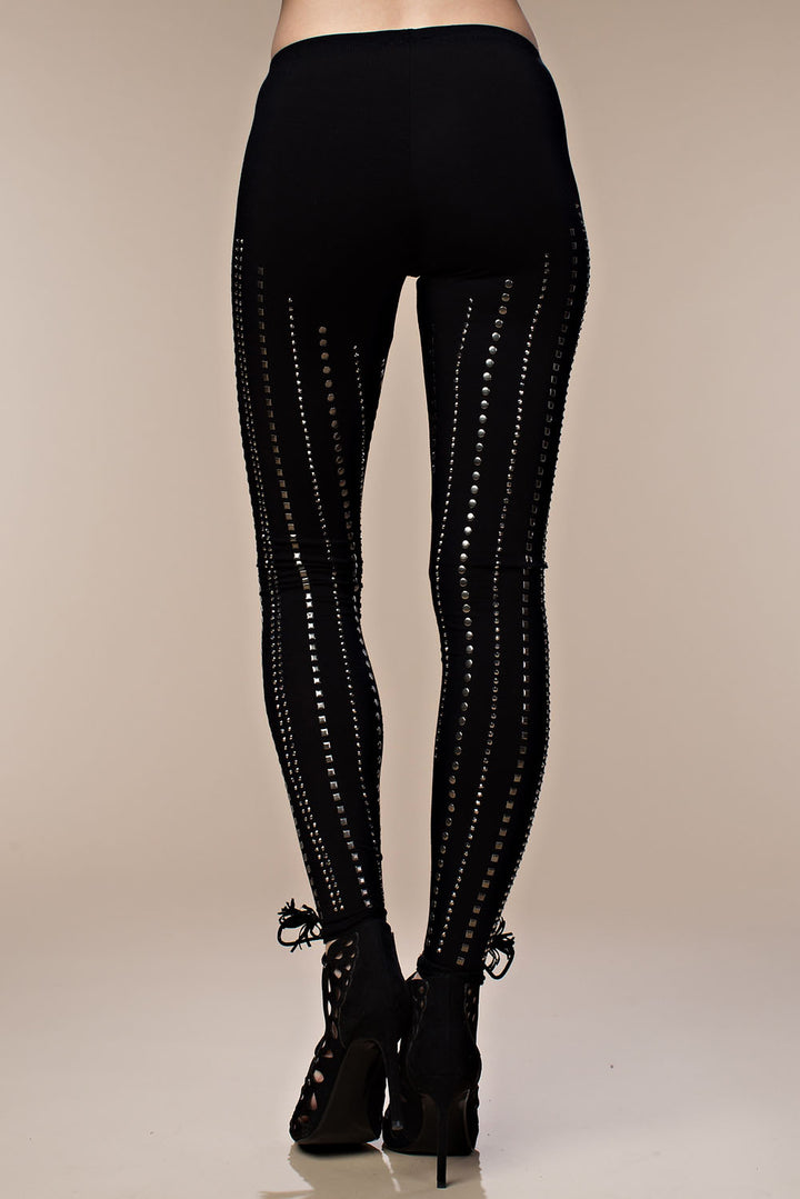 VOCAL Low Rise Ankle Length Leggings with Studs