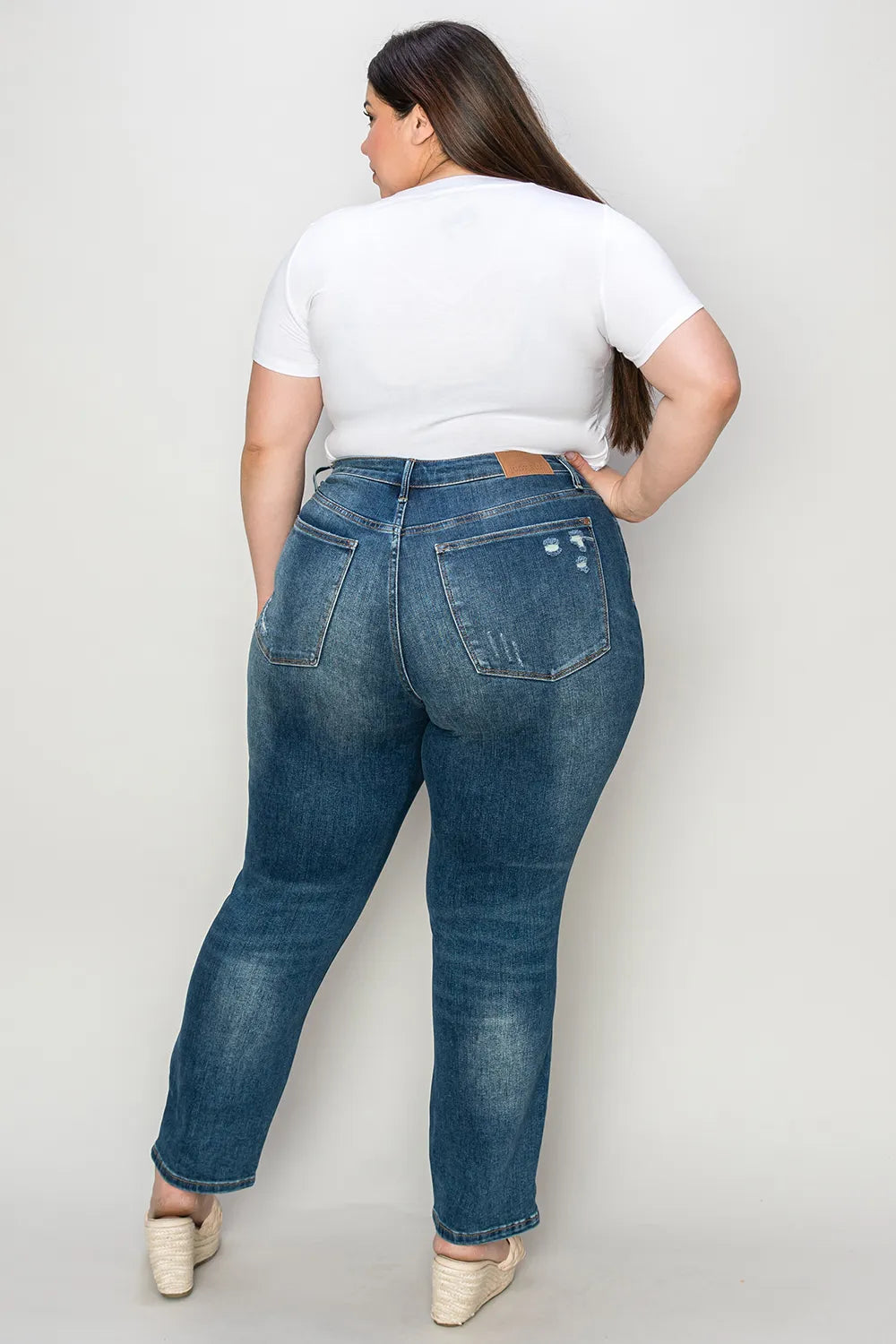 JUDY BLUE Full Size Tummy Control High Waist Slim Jeans on Simply Obsessed