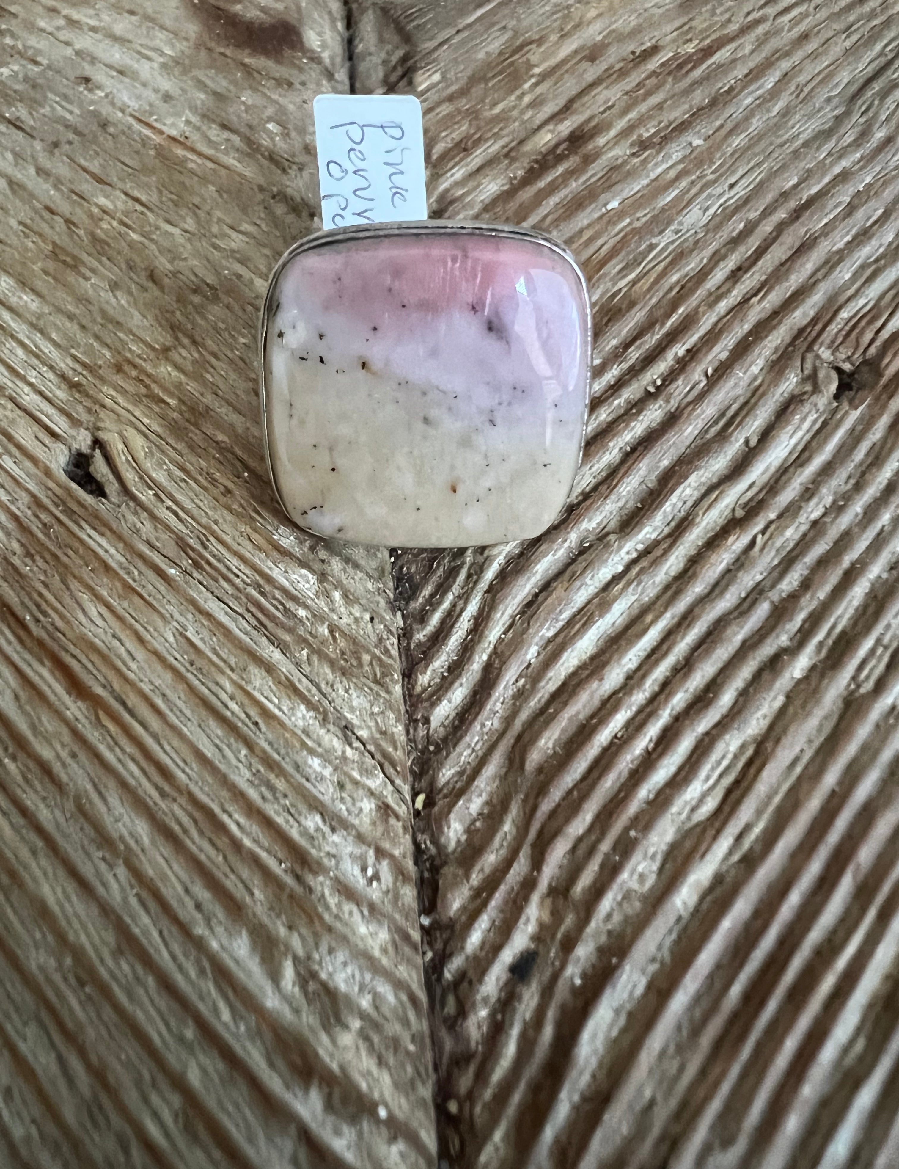 #16 One of a Kind Pink Peruvian Opal Turkish Silver Ring (Size 8.5) on Simply Obsessed