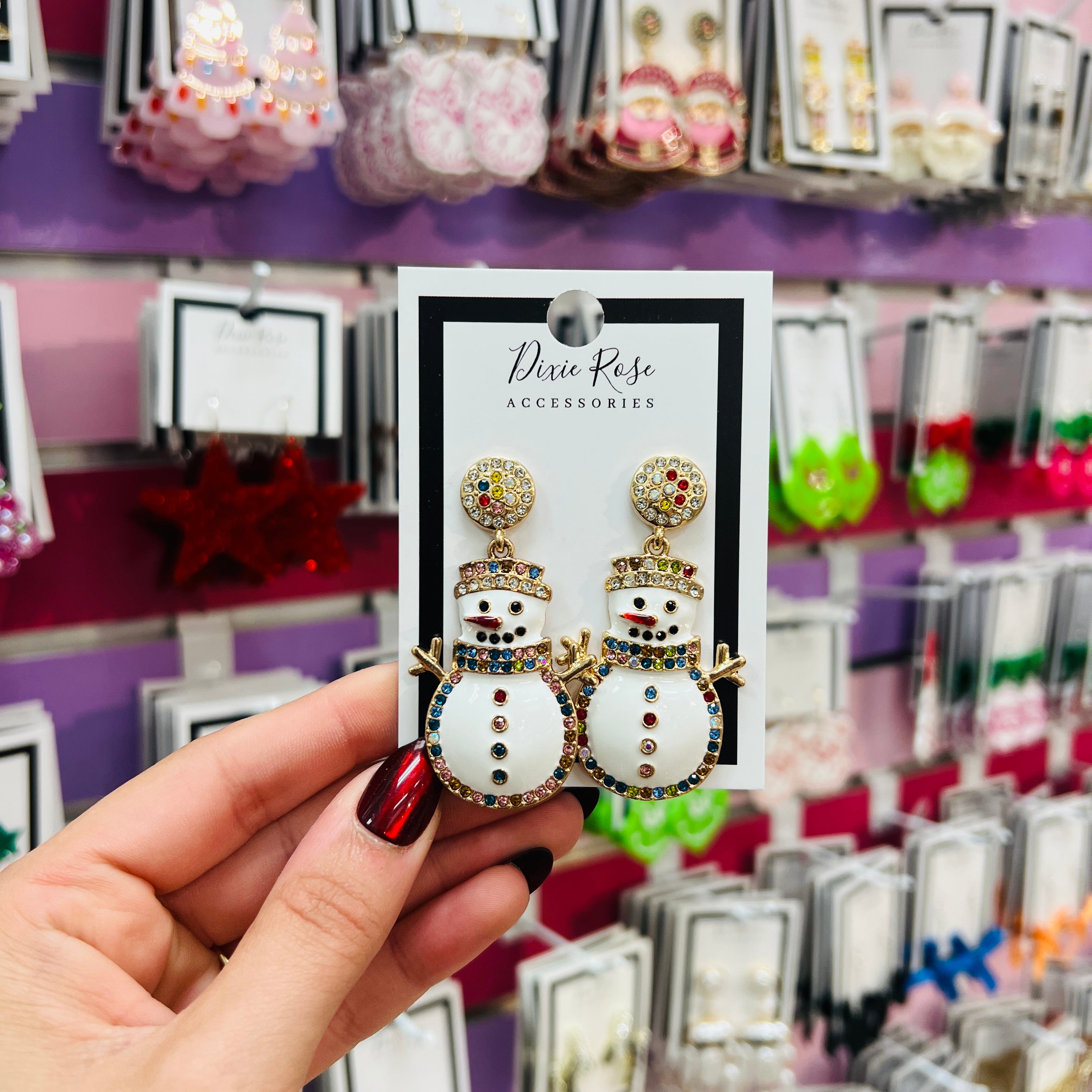 DIXIE ROSE Bling Snowman Earrings on Simply Obsessed