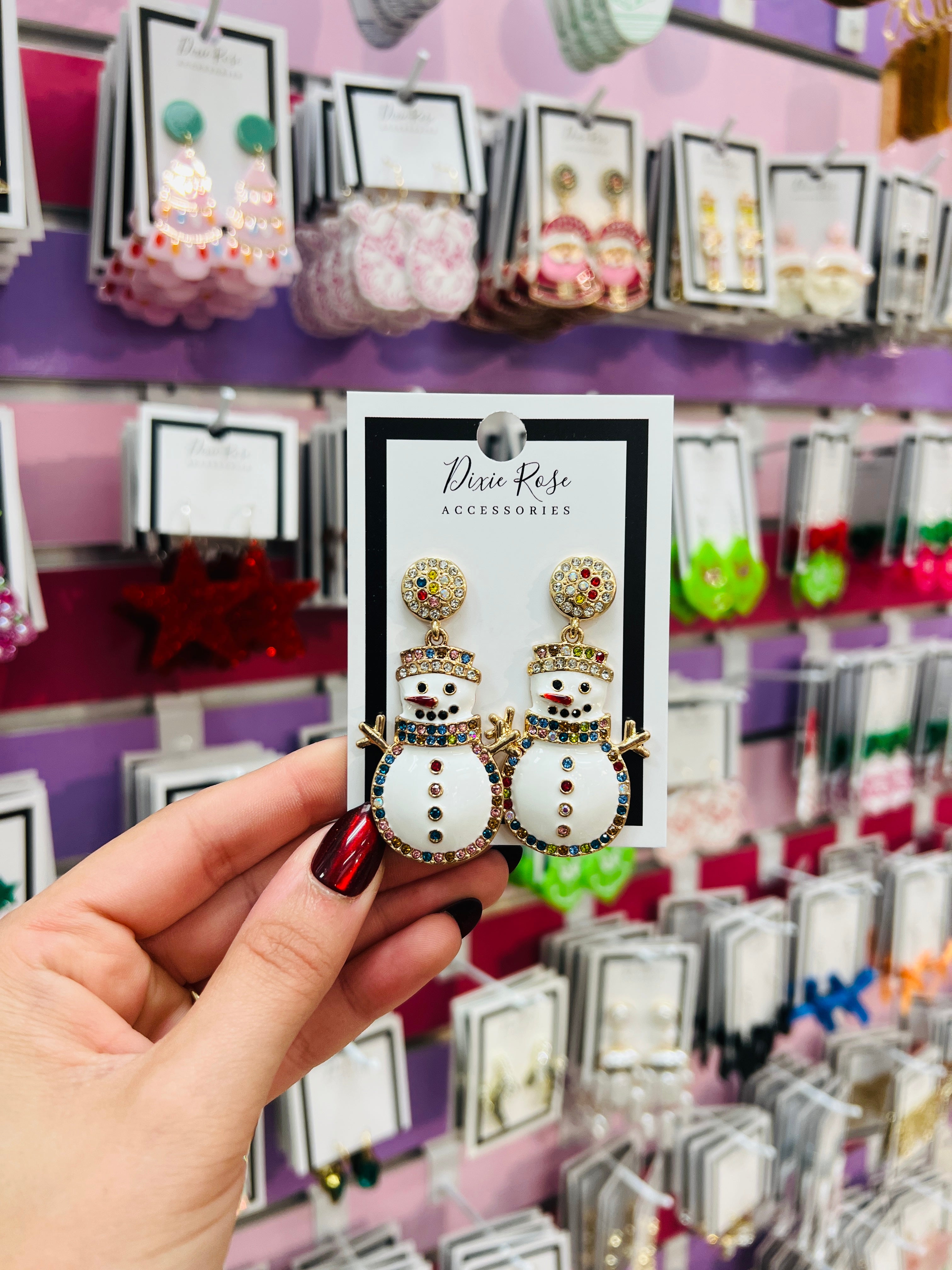 DIXIE ROSE Bling Snowman Earrings on Simply Obsessed