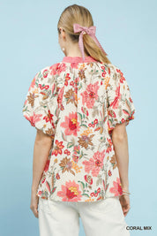 UMGEE Mix Floral Puff Sleeve Blouse **SALE** on Simply Obsessed