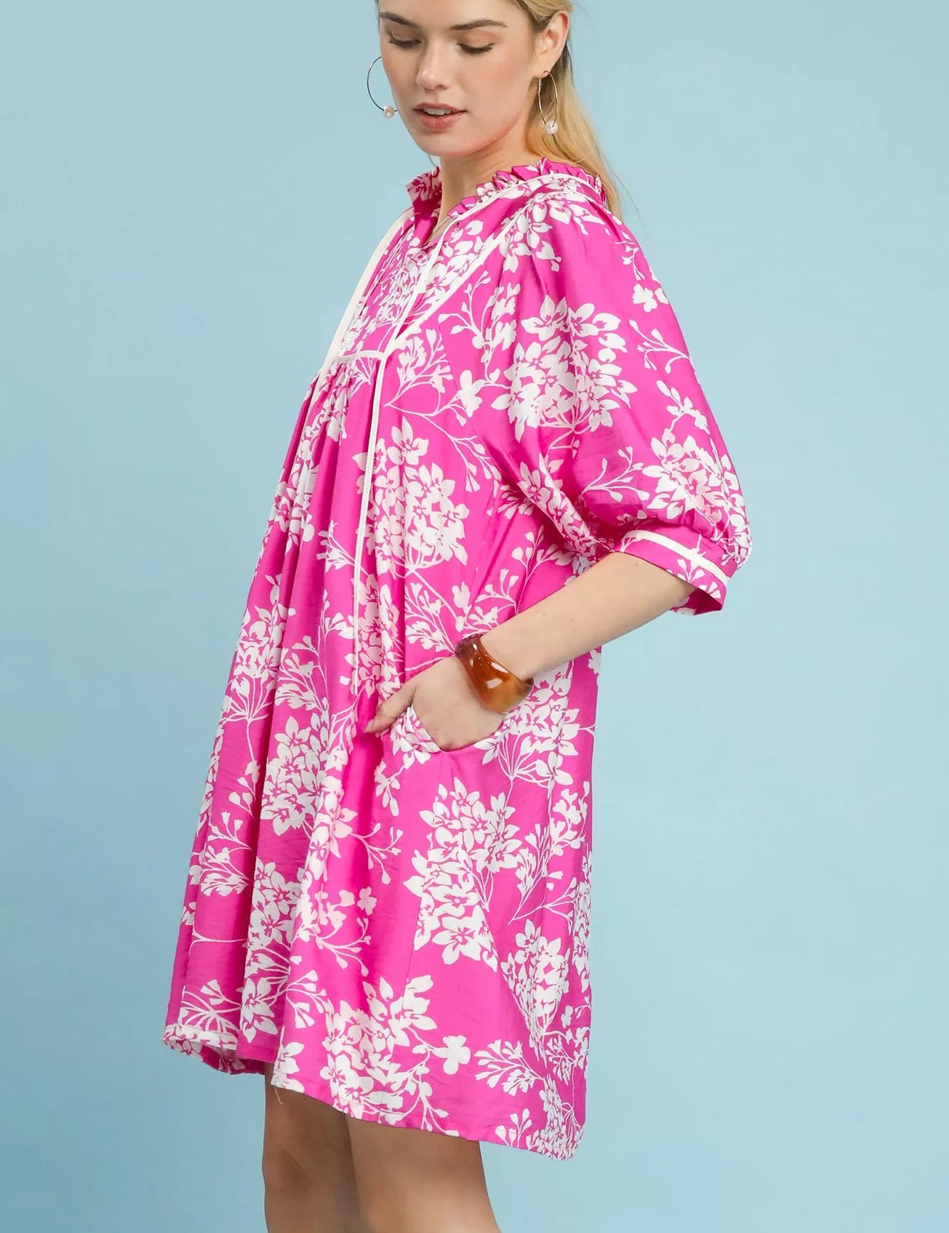 UMGEE Floral Babydoll Dress with Pockets on Simply Obsessed