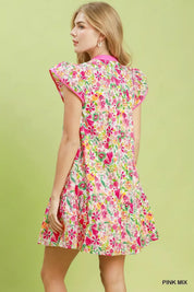 UMGEE Floral Flutter Sleeve Tiered Mini Dress on Simply Obsessed