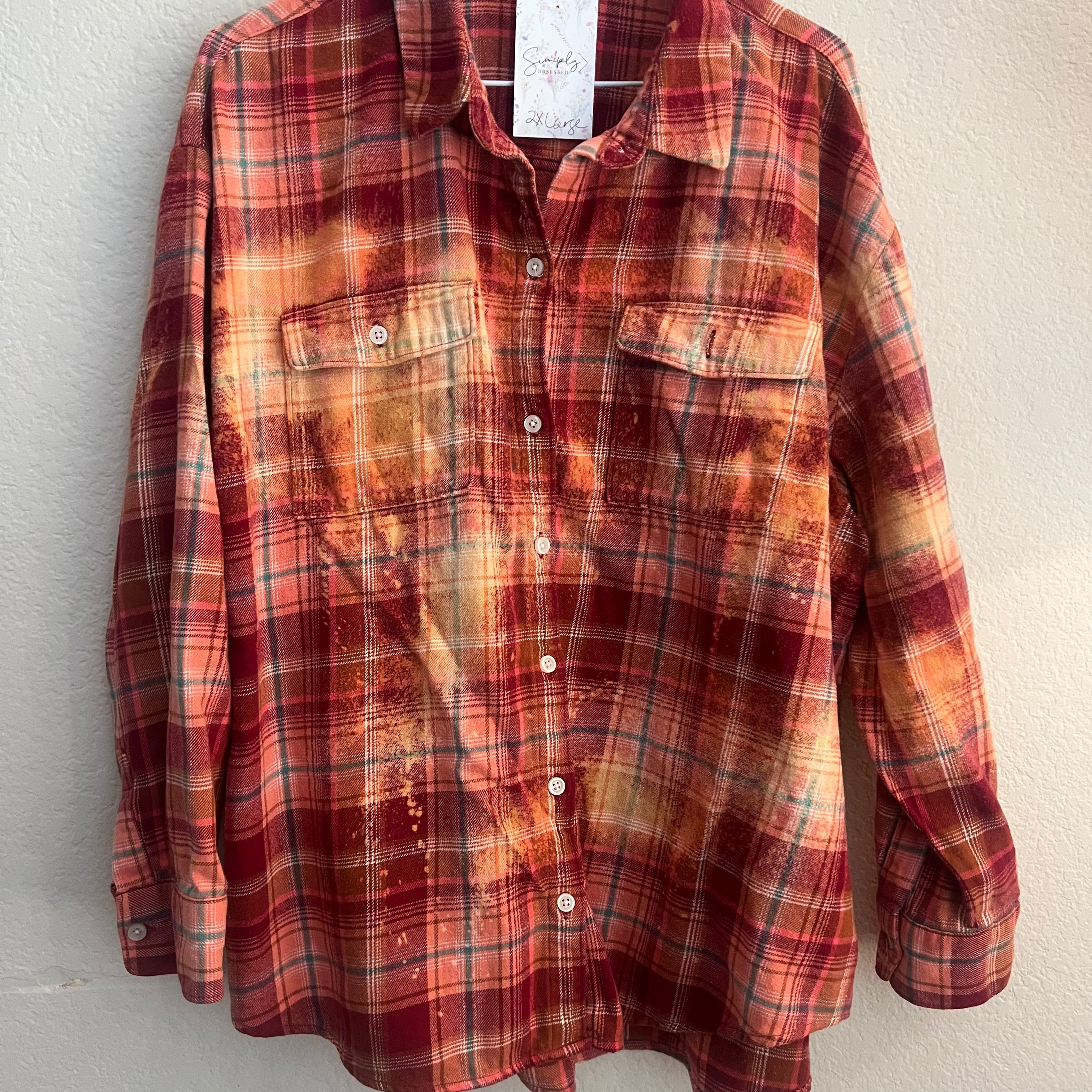 Malibu Hippie #212 2XL Bleached Flannel on Simply Obsessed