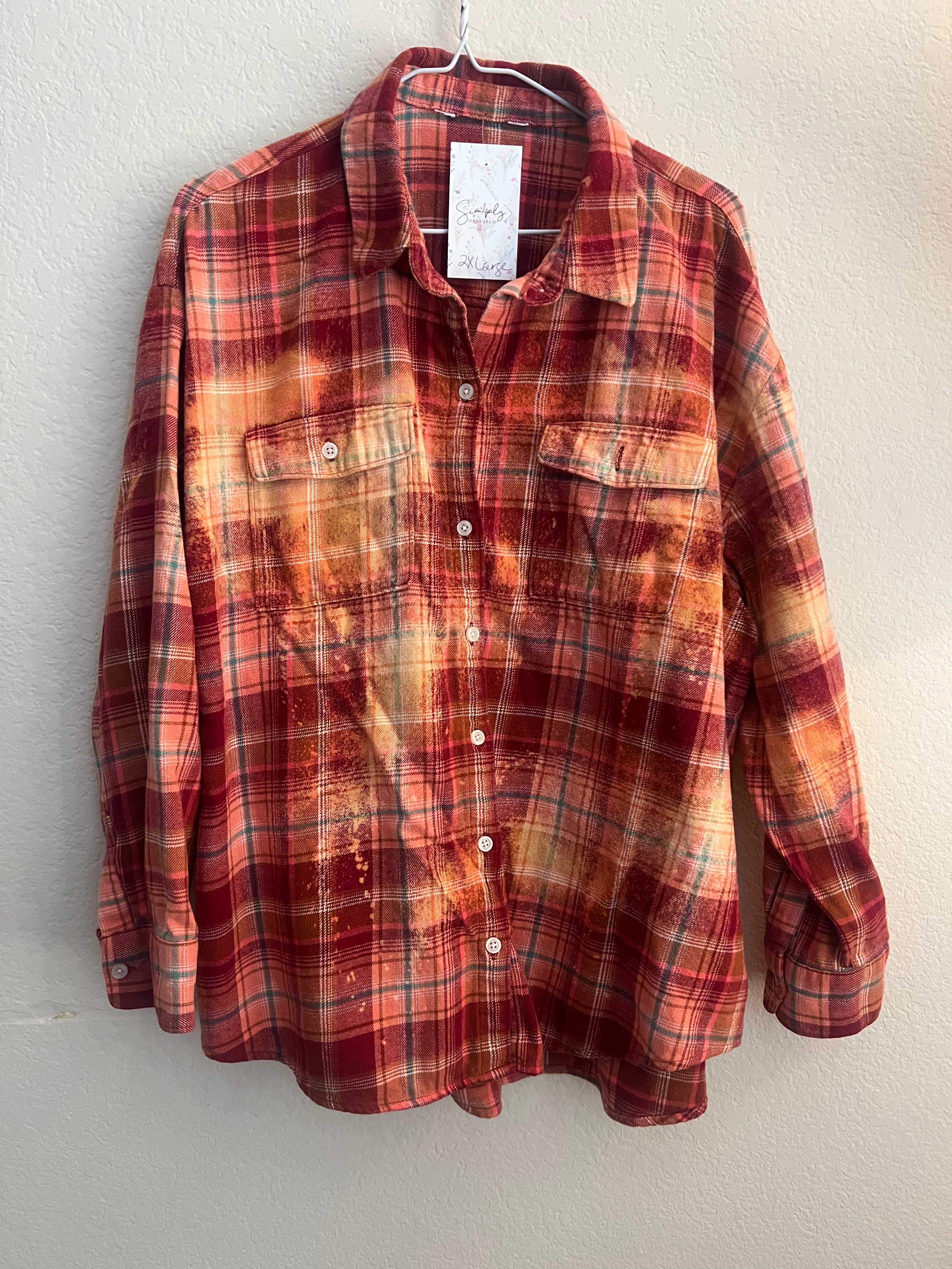 Malibu Hippie #212 2XL Bleached Flannel on Simply Obsessed