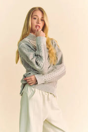 DAVI & DANI Cable-Knit Turtleneck Dropped Shoulder Sweater **FALL DEBUT SALE** on Simply Obsessed
