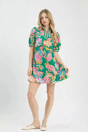 UMGEE Jacquard Paisley Print Puff Sleeve Tunic Dress **DEBUT SALE** on Simply Obsessed