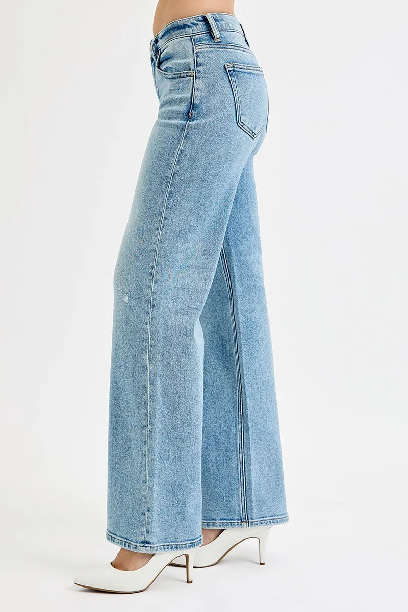 RISEN Full Size Low Rise Ankle Boyfriend Distressed Jeans Plus Size on Simply Obsessed