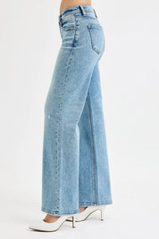 RISEN Full Size Low Rise Ankle Boyfriend Distressed Jeans Plus Size on Simply Obsessed