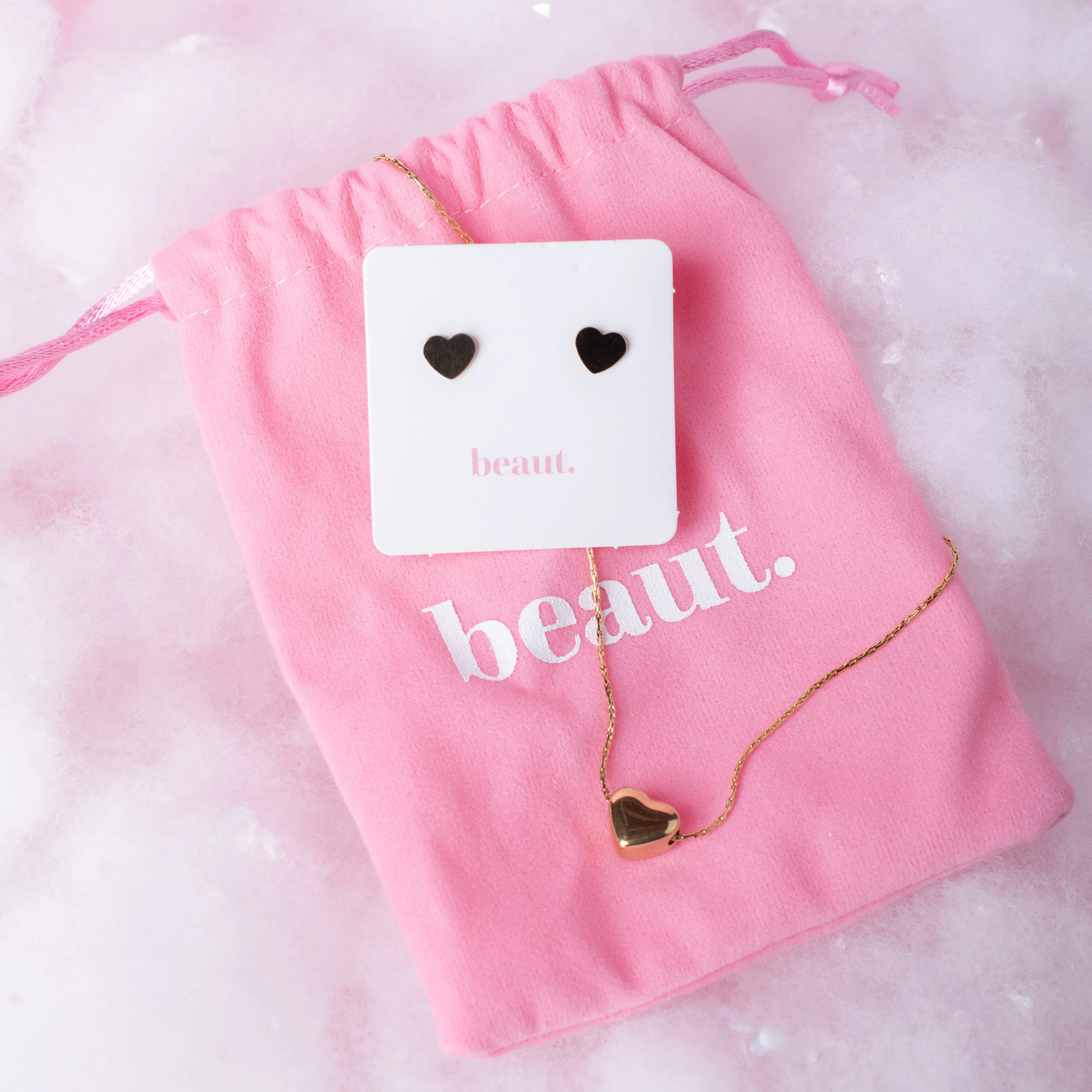 Gold Luv Necklace + Earring Set on Simply Obsessed