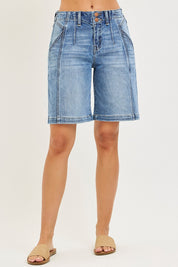 RISEN 2-Button Slouchy Jorts with Pockets on Simply Obsessed