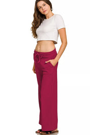 ZENANA Ribbed Round Neck Pullover and Drawstring Pants Set on Simply Obsessed