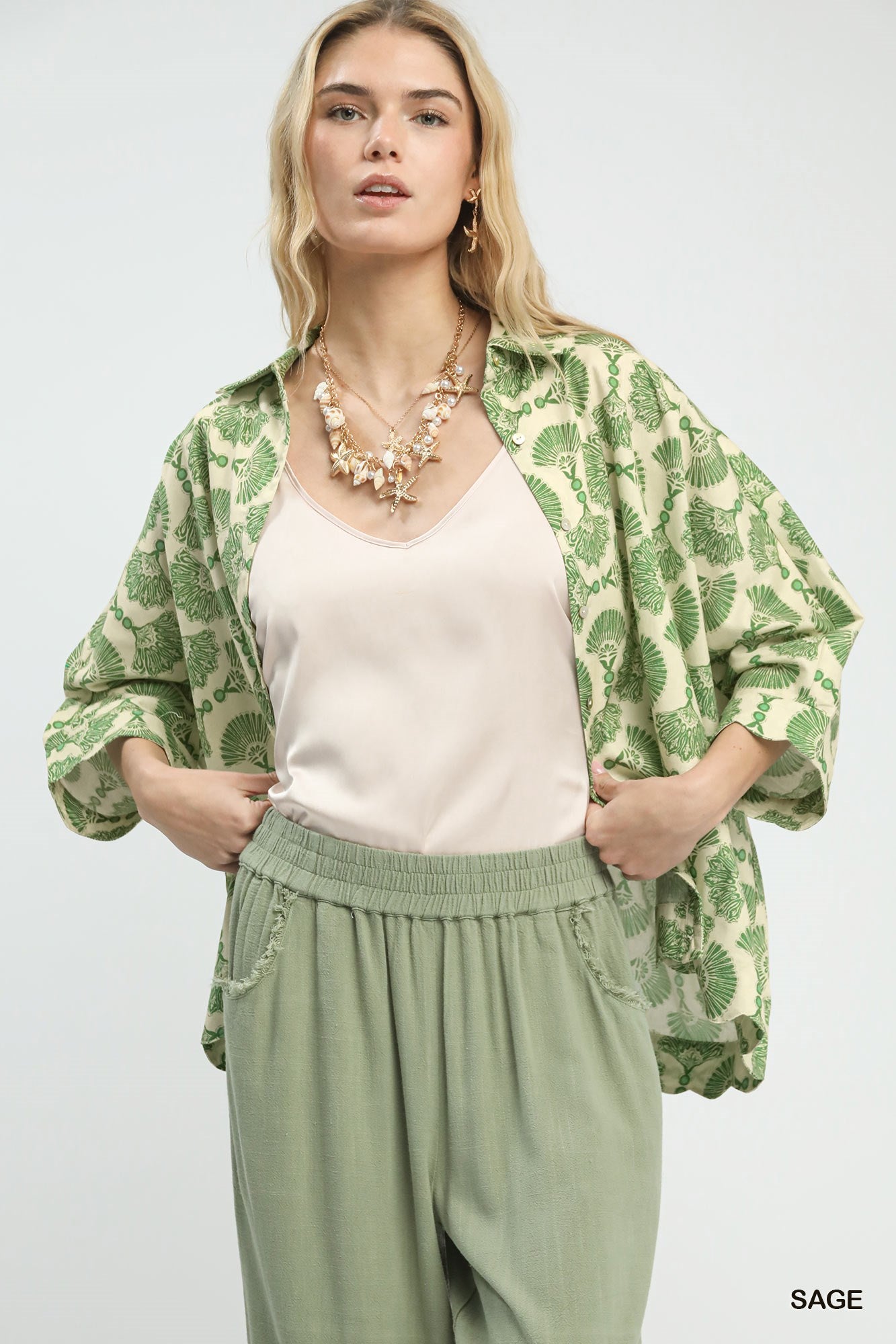 UMGEE Printed Button Down Shirt **DEBUT SALE** on Simply Obsessed
