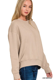 ZENANA Fleece Long Sleeve Sweatshirts & Shorts Set on Simply Obsessed