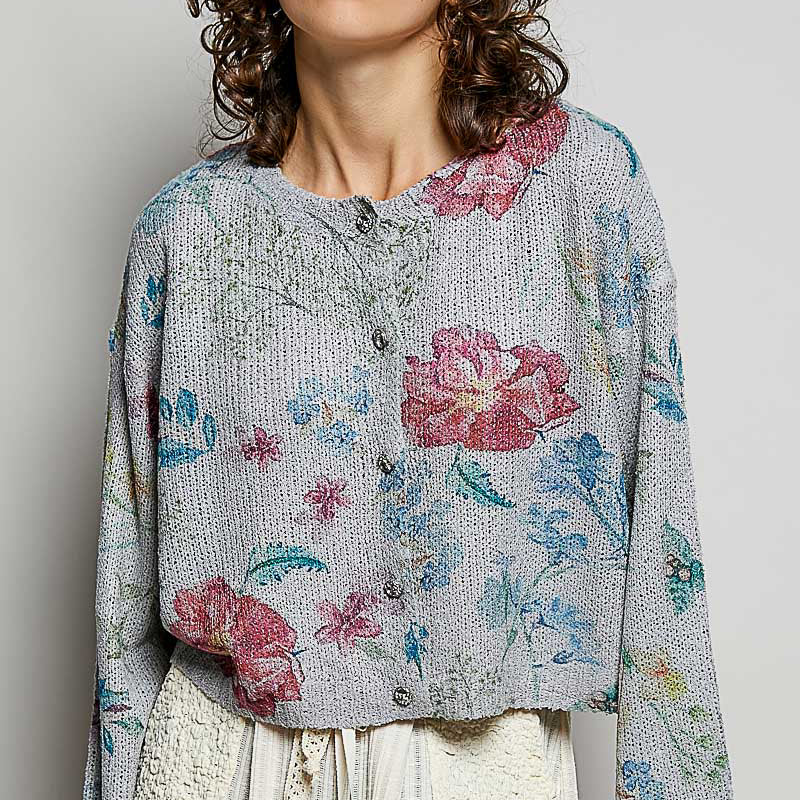 POL Floral Print Button-Down Knit Cardigan on Simply Obsessed