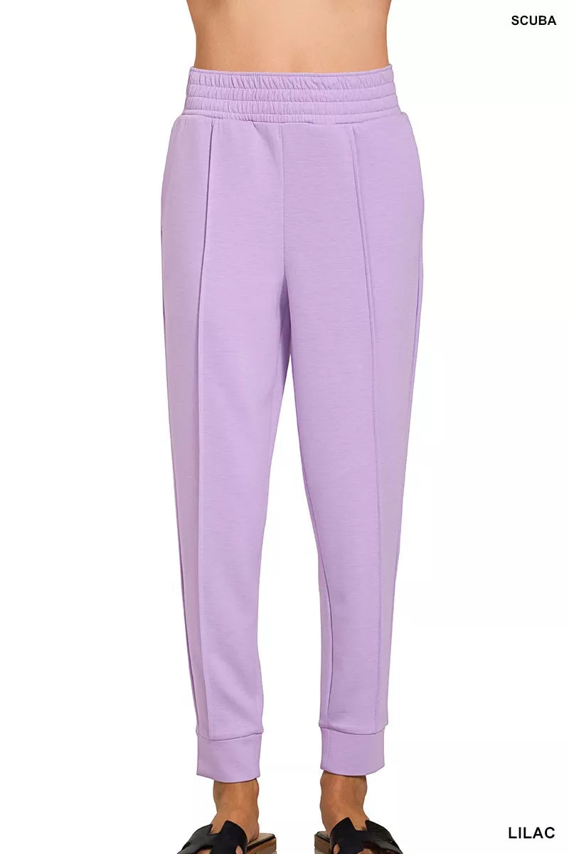 ZENANA Scuba Mock Neck Sweatshirt and Joggers Set on Simply Obsessed