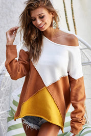 BIBI Color Block Geometric Sweater on Simply Obsessed