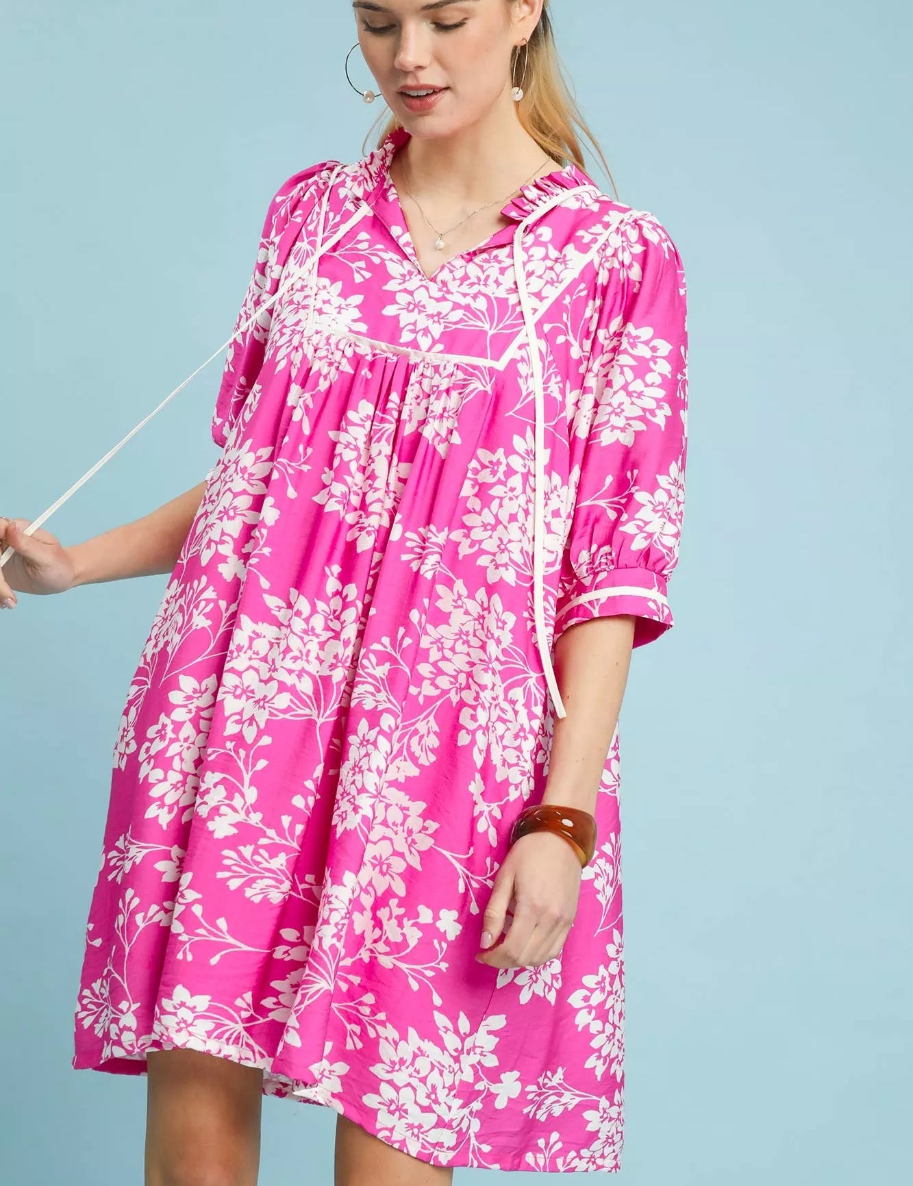 UMGEE Floral Babydoll Dress with Pockets on Simply Obsessed